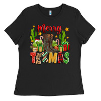 Black merry texmas Ladies Tee - Zillion Design Studio