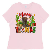 Bubblegum Pink merry texmas Ladies Tee - Zillion Design Studio