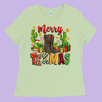 Merry Texmas Ladies Tee Designed By Zillion Design Studio