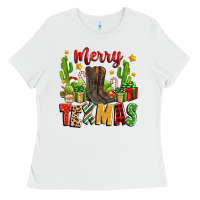 White merry texmas Ladies Tee - Zillion Design Studio
