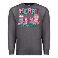 Charcoal Heather merry christmas pink coffee cups Premium Sweatshirt - Jasminsmagicworld