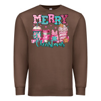 Chestnut merry christmas pink coffee cups Premium Sweatshirt - Jasminsmagicworld