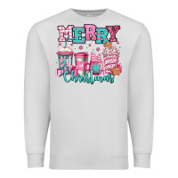 Dove Grey merry christmas pink coffee cups Premium Sweatshirt - Jasminsmagicworld