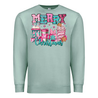 Seafoam merry christmas pink coffee cups Premium Sweatshirt - Jasminsmagicworld