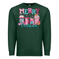 Sports Green merry christmas pink coffee cups Premium Sweatshirt - Jasminsmagicworld