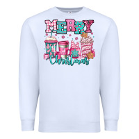 White merry christmas pink coffee cups Premium Sweatshirt - Jasminsmagicworld