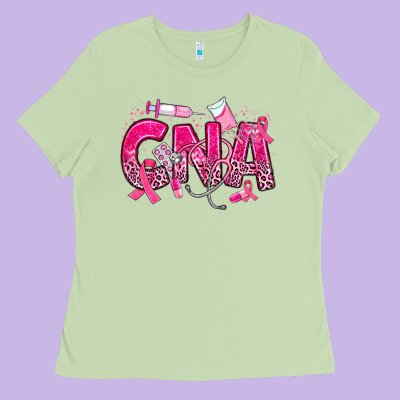 Breast Cancer Cna Certified Nursing Assistant Ladies Tee Designed By Jahusdesignshop