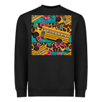 Black school bus and leopar seamless pattern Heavyweight Sweatshirt - BundleAndBundleShop
