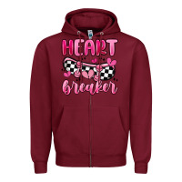 Burgundy heart breaker Zipper Hoodie - MaliasSmallBusiness