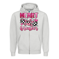 Dove Grey heart breaker Zipper Hoodie - MaliasSmallBusiness