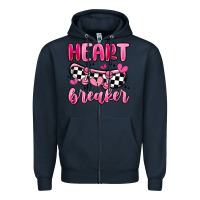 Navy heart breaker Zipper Hoodie - MaliasSmallBusiness