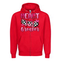 Red heart breaker Zipper Hoodie - MaliasSmallBusiness