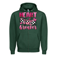 Sports Green heart breaker Zipper Hoodie - MaliasSmallBusiness