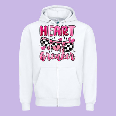 Heart Breaker Zipper Hoodie Designed By Maliassmallbusiness