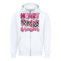 White heart breaker Zipper Hoodie - MaliasSmallBusiness