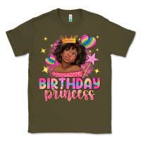 Army Green birthday princess with afro girl Classic Tee - NancyCooperArtShop