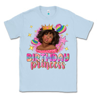 Dusty Blue birthday princess with afro girl Classic Tee - NancyCooperArtShop