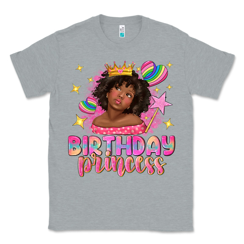 Birthday Princess With Afro Girl Classic Tee by NancyCooperArtShop | Teevron