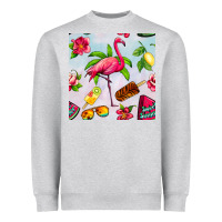 Sweet Summer Flamingo Seamless Pattern Heavyweight Sweatshirt | Teevron