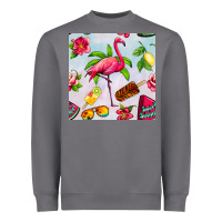 Storm sweet summer flamingo seamless pattern Heavyweight Sweatshirt - BundleAndBundleShop