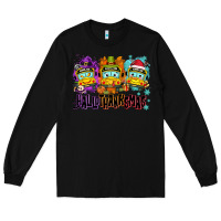Black Happy Hallothanksmas school bus Long Sleeve Tee - NancyCooperArtShop