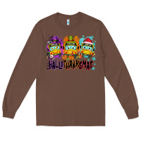 Chestnut Happy Hallothanksmas school bus Long Sleeve Tee - NancyCooperArtShop