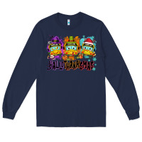 Navy Happy Hallothanksmas school bus Long Sleeve Tee - NancyCooperArtShop