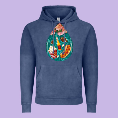 American Football And Western Roses Teardrop Vintage Hoodie Designed By Bundleandbundleshop