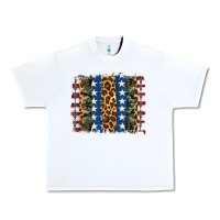 White usa army pattern brushstroke Urban Heavy Tee - Artiststas
