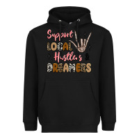 Black support local hustlers and dreamers Heavyweight Hoodie - Artiststas