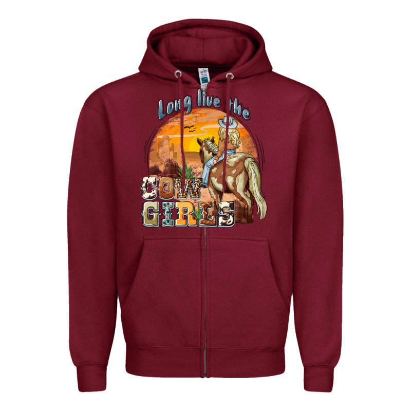 Long Live The Cowgirls Zipper Hoodie by NancyCooperArtShop | Teevron