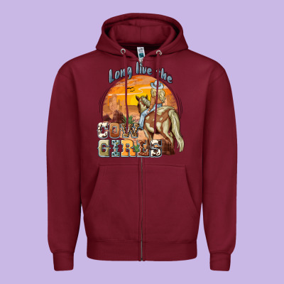 Long Live The Cowgirls Zipper Hoodie Designed By Nancycooperartshop