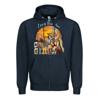 Navy long live the cowgirls Zipper Hoodie - NancyCooperArtShop