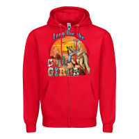 Red long live the cowgirls Zipper Hoodie - NancyCooperArtShop