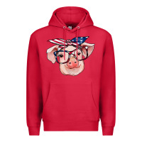 Cardinal american flag with pig Premium Hoodie - RanaPortraitStore