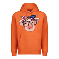 Carrot american flag with pig Premium Hoodie - RanaPortraitStore