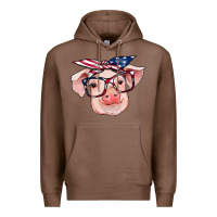 Chestnut american flag with pig Premium Hoodie - RanaPortraitStore