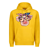 Lemon american flag with pig Premium Hoodie - RanaPortraitStore