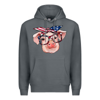 Rock american flag with pig Premium Hoodie - RanaPortraitStore