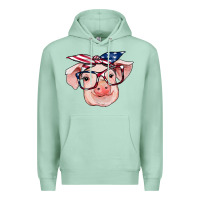 Seafoam american flag with pig Premium Hoodie - RanaPortraitStore