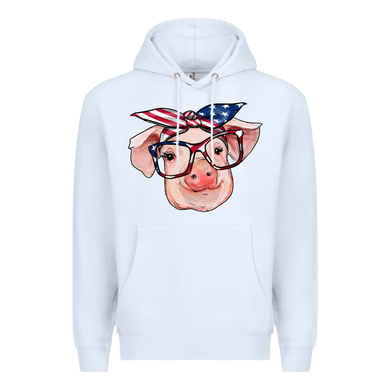 American Flag With Pig Premium Hoodie by RanaPortraitStore | Teevron