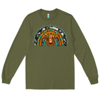 Army Green turquoise cowhide sunflower headband highland cow Long Sleeve Tee - Jasminsmagicworld