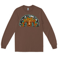 Chestnut turquoise cowhide sunflower headband highland cow Long Sleeve Tee - Jasminsmagicworld