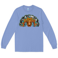 Colony Blue turquoise cowhide sunflower headband highland cow Long Sleeve Tee - Jasminsmagicworld