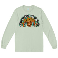 Matcha turquoise cowhide sunflower headband highland cow Long Sleeve Tee - Jasminsmagicworld