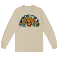 Mushroom turquoise cowhide sunflower headband highland cow Long Sleeve Tee - Jasminsmagicworld