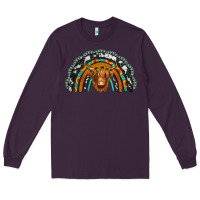 Plum turquoise cowhide sunflower headband highland cow Long Sleeve Tee - Jasminsmagicworld