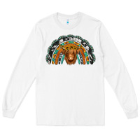 White turquoise cowhide sunflower headband highland cow Long Sleeve Tee - Jasminsmagicworld