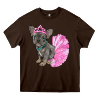 Chocolate Brown balerina french bulldog with tutu Heavy Core Tee - RanaPortraitStore