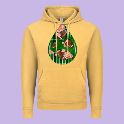 American Football And Western Roses Teardrop Vintage Hoodie Designed By Bundleandbundleshop